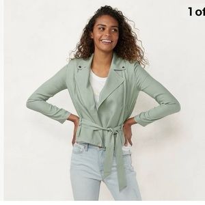 LC Lauren Conrad Medium Belted Zip up Moto Jacket